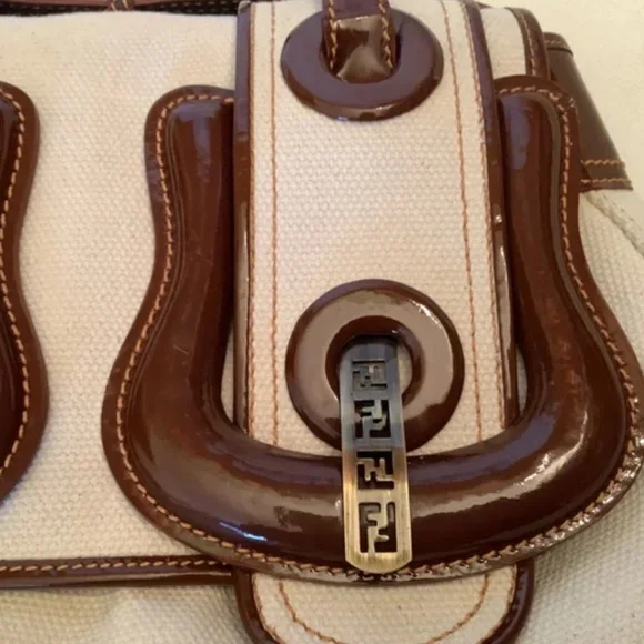 Vintage FENDI Bag with cotton fabric - excellent condition - Picture 4 of 13